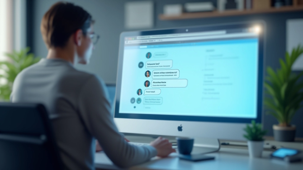 Interfaccia di chatbot con conversazione fluida tra utente e assistente IA, design intuitivo e moderno
